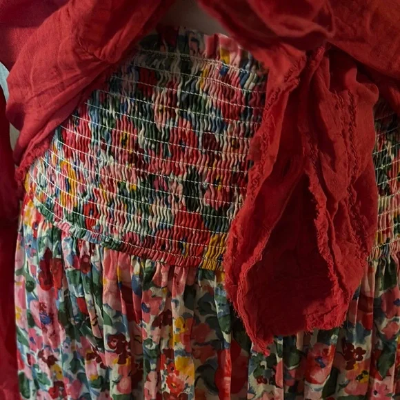 NATURAL LIFE Red and Pink Tiered Maxi Skirt - Picture 6 of 14